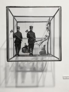 Multi layered wall sculpture by Furst and Ori based on a crucifixion by Antonello da Messina