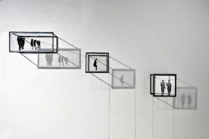 three piece shadow wall art by Furst and Ori